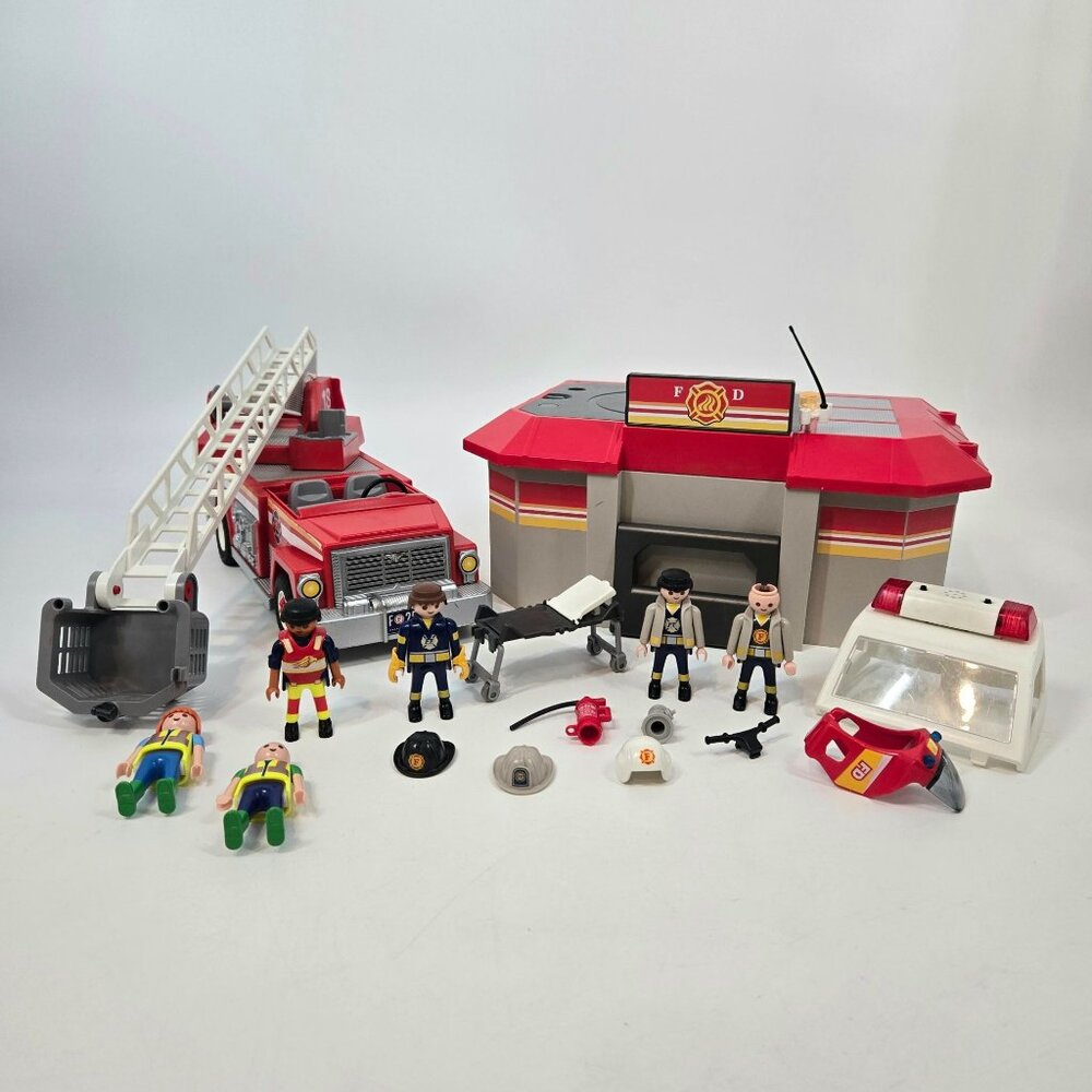 Playmobil Firefighters First Responder Mixed Lot Take Along Firehouse Firetruck